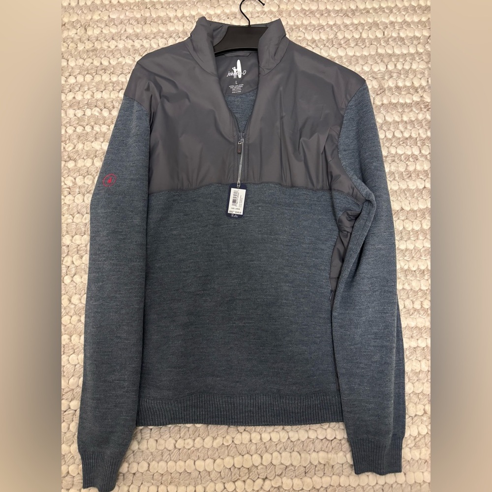 johnnie-O Charcoal and Gray Zip-Up Sweater